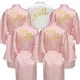 Frauen Seide Satin Robe Kimono Robe Bademantel sexy Bademantel Femme Hochzeit Braut Brautjungfer