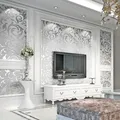 3D Wallpaper Victorian Damask Embossed Roll Home Decor Living Room Bedroom Wall Coverings Silver