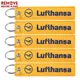 5 PCs Gelb Lufthansa Schlüsselanhänger Schmuck Stickerei Schlüssel Tag Label Mode Schlüsselring