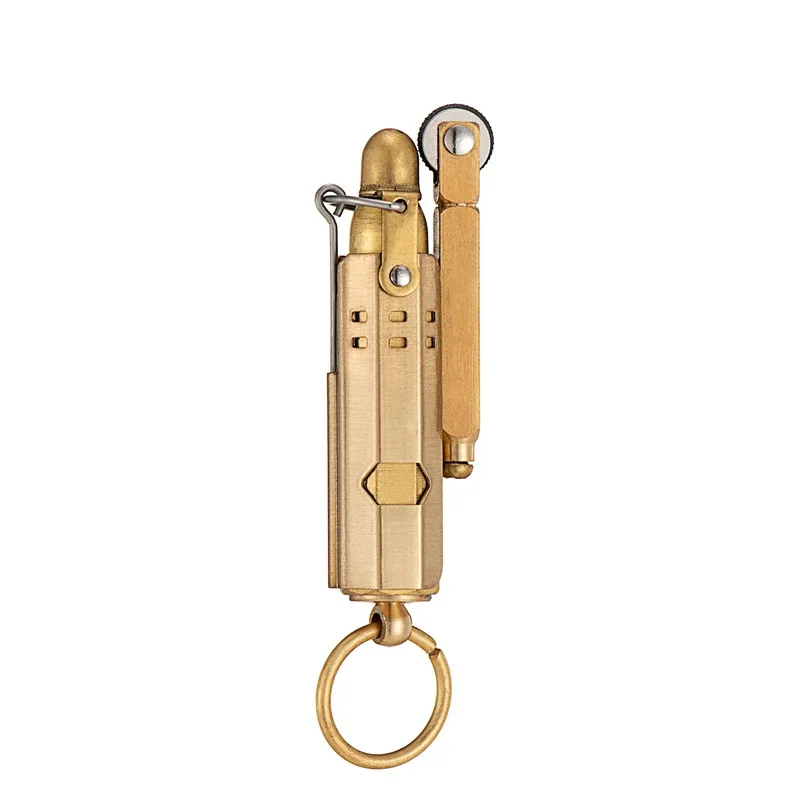Klassischer Vintage Kerosin-Feuerzeug aus Messing & Stahl WW1 WWII Retro Trench Benzin-Kraftstoff anzünder Image