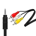 3.5mm 1/8 TRRS To 3 RCA Male-Male Composite AV Audio Video Aux Cable for DVD Player VCR Camcorder