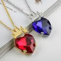 Disney Descendants 3 Necklace Mal Crystal Crown Pendant In The Heart of The Sea Necklace Girls