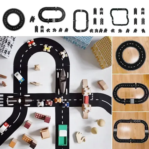 PVC Kinder Spiel DIY Universal Straßenbau Verkehr Spielzeug Set Autobahn Gleis Schnellst raße
