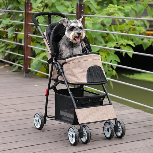 Haustier Kinderwagen 4-Rad Faltbare Hund Reise Kinderwagen Kinderwagen Jogger mit Lagerung Korb für