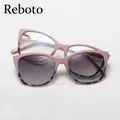 Magnetic Polarized Sunglasses Women Fashion Cat Eye 2 In 1 Clip On Ladies Anti Blue Light Glasses