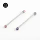 14G ASTM F136 Titanium Long Straight Barbell For Ear Industrial Nipple Tongue Piercings with Clear