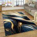 Dream Colour Marble Blue Green Gold Luxurious Carpet Rug for Home Living Room Bedroom Sofa Doormat