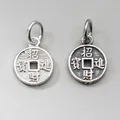 925 Sterling Silber Mode Chinesische Münze Glück Charms geld ist kommende S925 Silber Segen Runde