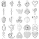 5pcs/Lot Titanium Accessories Gothic Pendant Stainless Steel Charms For Jewelry Making Supplies