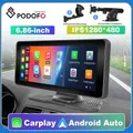 Podofo 6.86" Car Mirror Recording Carplay Android Auto Wireless Connection GPS Navigation HD Screen