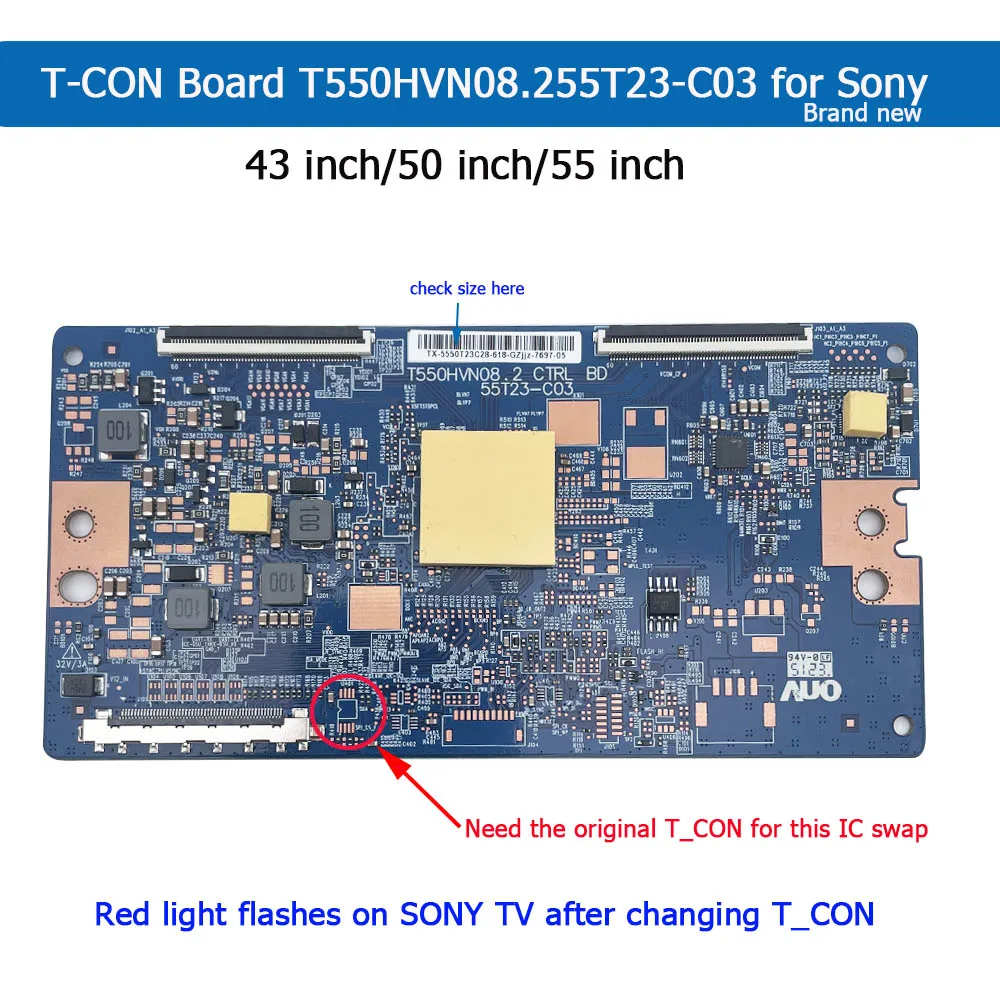 LCD-TV-Logik platine für Sony T550HVN 08,2 ctrl bd 55t23-c03 43 "50" 55 "nagelneu Image