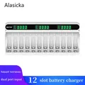 1 2 V 12 Steckplätze aa aaa Batterie ladegerät Schnell ladung Smart LCD-Ladegerät für Ni-MH-Akku