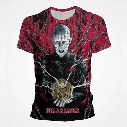 Horror Film Hellraiser T-Shirts Scary 3D Gedruckt Streetwear Männer Frauen Casual Mode Übergroßen T