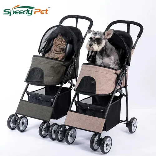 Faltbare Pet Kinderwagen 4-Rad Hund Reise Kinderwagen Kinderwagen Jogger mit Lagerung Korb für