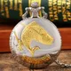 Luxury Fishing Design Quartz Pocket Watch Fob Gold Fish Pendant Clock Full Hunter 30cm Rough Chain