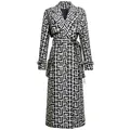 2022 Casual European And American Print Belted Double-sided Hepburn Coat Temperament Commuter