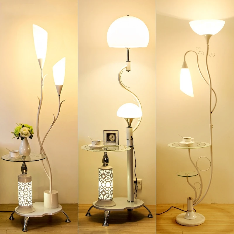 E27 Nordische Moderne Stehlampe LED Blumen-Teetisch-Stehleuchte für Wohnzimmer Schlafzimmer Arbeitszimmer Schreibtischlampe Wohndekor Stehleuchten