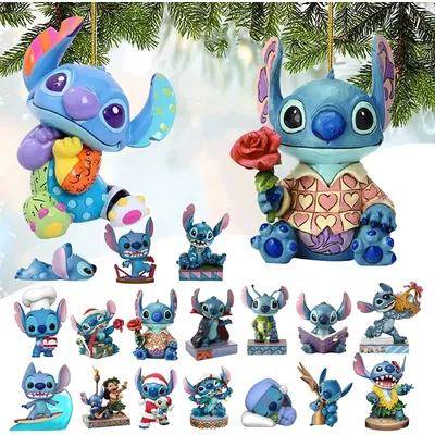 Disney Weihnachten Anhänger Stich Action Figur Weihnachten Baum Dekorationen Hängen OrnamentsDoll