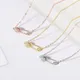 Safety Paper Pin Clip Pendant Necklace For Women Hollow Zircon Collarbone Chains Choker Women's