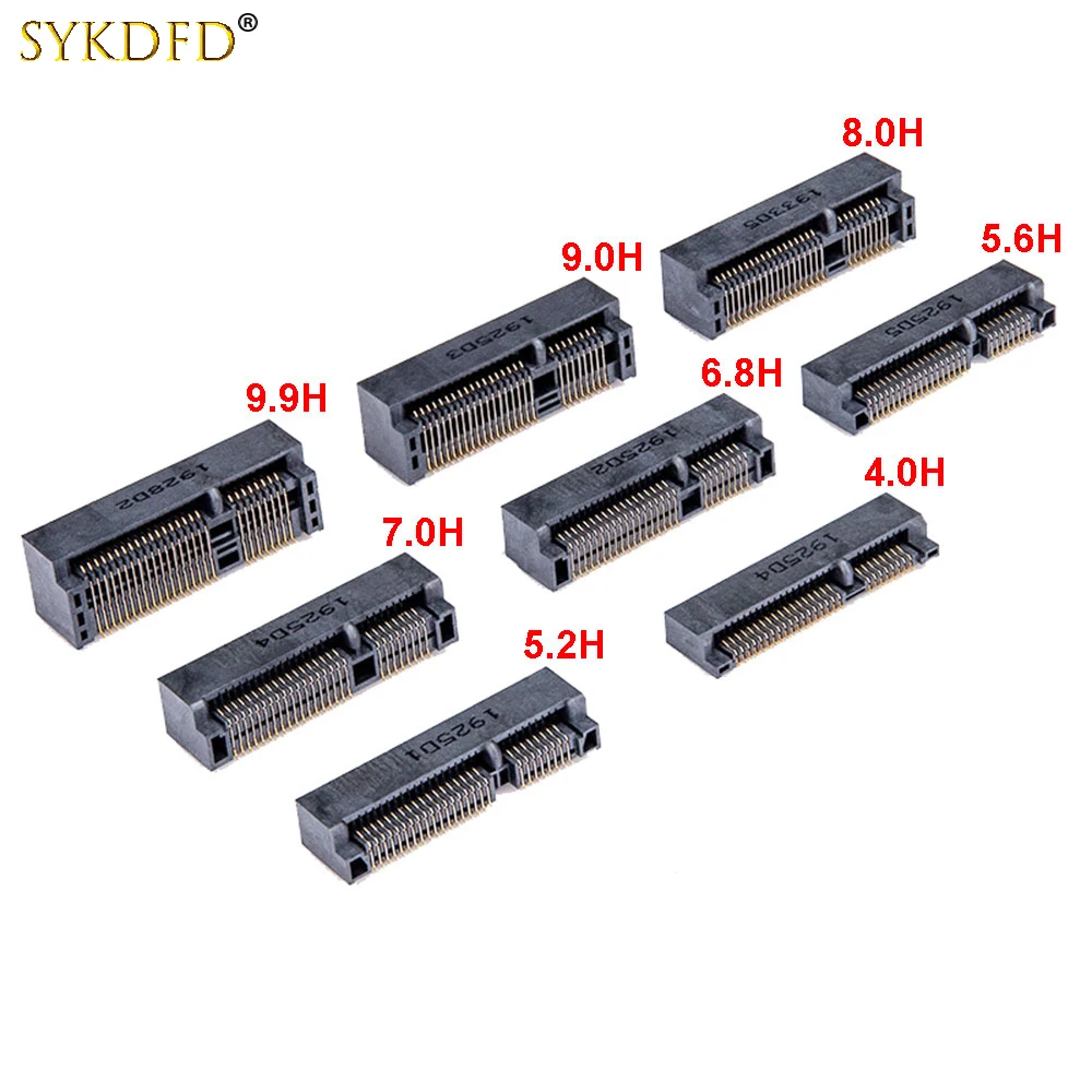1pcs mini pcie msata stecker pci-e socket slot 52p karten halter h 4,0 h 5,2 h 5,6 h 6,8 h 9,0 h 9,9mm für notebook mini pcie smt ssd Image