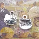 25pcs/Lot 11x13mm Little Cat Charms Antique Silver Color Cute Cat Pendants for DIY Jewelry Making