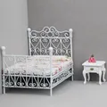 1:12 Dollhouse Mini Single/Double Bed Home Bedroom Furniture Toy Gift Living Room Furniture Model