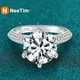 NeeTim 5 Carat Moissanite Wedding Rings For Women 925 Sterling Silver Eternity 18K White Gold Plated