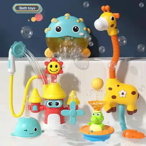 2022 neue Wasser Spray Bad Spielzeug Baby Bad Badewanne Wasserhahn Dusche Spielzeug Starke Saugnapf