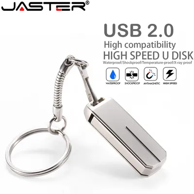 Edelstahl Marke Neue JASTER USB-Stick 64GB 32GB Pen Drive 16GB Usb-Stick Wasserdicht Silber Speicher Image
