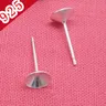 10pcs/lot 4mm/6mm 925 Sterling Silver Earrings Settings Earring Post Bowl Base Pins Settings DIY