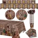 Western Cowboy Birthday Party Decorations Supplies Cowboy Tablecloth Plates Napkins Cups Tableware