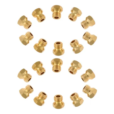 20Pcs M6×0.75mm/0.5mm Brass Jet Nozzle for Propane LPG Natural Gas Pipe, Water Heater, DIY Burner Parts LP Gas Conversion Kit