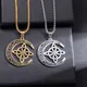 Good Luck Celtic Irish Knot Necklace Stainless Steel Witch Moon Amulet Protection Jewelry Women