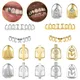 AOEDEJ 1Set Hip Hop Teeth Grillz Gold Plated Dental Grills Rock Tooth Grillz Caps Crystal Teeth Caps