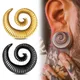 Giga 2 PCS Cool Spiral Saddle Ear Plugs Tunnels Expander Guages for Women Stainless Steel Stretcher