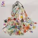 BYSIFA | Weiß 100% Mulberry Silk Schal Schal Frauen Neue Floral Design Sommer Lange Strand Schal