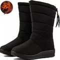 Winter Boots Women Mid-Calf Waterproof Snow Boots Warm Fur Female Boots Winter Shoes Woman Footwear