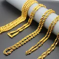 24k Gold Plated Necklace For Men Original Hiphop Bar Rap Rope Chain Africa Jewelry Dubai Arab Chain