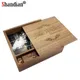 SHANDIAN free custom logo Walnut Wood Photo Album guitar usb+Box USB 2.0 Memory card Pendrive 16GB