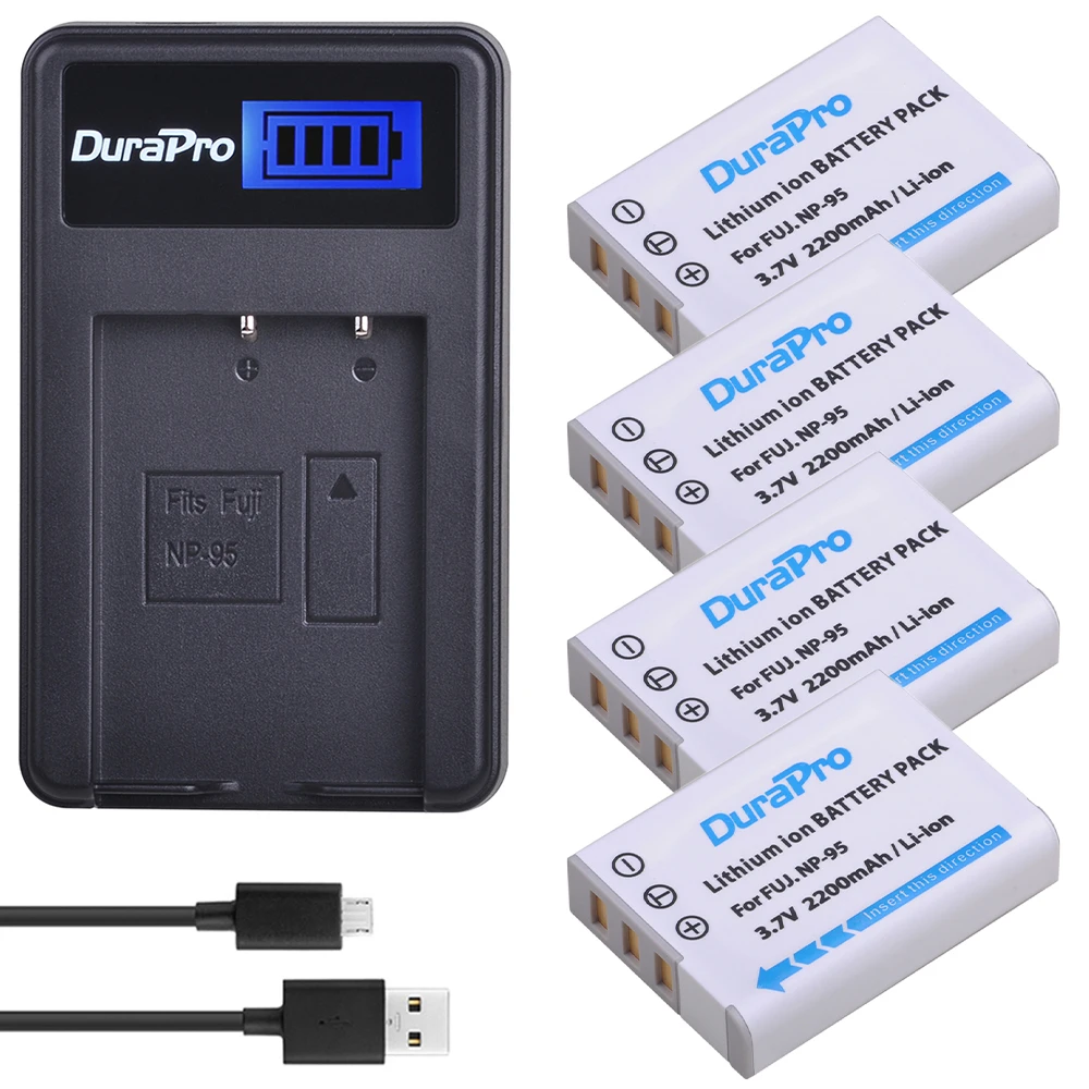 DuraPro 2200 mAh NP-95 NP 95 NP95 Batterie + LCD USB Ladegerät Für FUJIFILM F30 F31 F30fd F31fd 3D W1 X100T X100S X100 X-S1 3DW1 Image