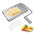 Cheese Slicer Stainless Steel 6Pcs Wire Cutter with Serving Board for Hard and Semi Hard Cheese