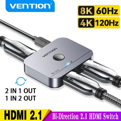 Vention 8k hdmi splitter 4 k144hz 2 in 1 out für tv xiaomi xbox seriesx ps5 hdmi kabel monitor Image