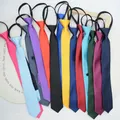 5cm Simple Neckties For Men Women Black Ties Polyester Narrow Zipper Tie Skinny Girls Lazy Ties