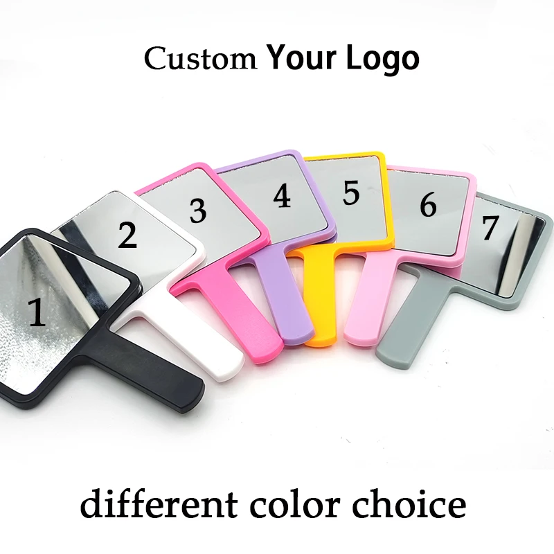 Benutzerdefinierte Handheld Make-Up Spiegel Platz Make-Up Eitelkeit Spiegel mit Private Label SPA Salon Kompakte Spiegel Kosmetik Spiegel für Frauen