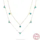AIDE 925 Sterling Silver Necklaces For Women Turquoise Claw Inlaid Gold Color 18k Gift Retro Cadena