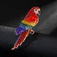 SHMIK Vintage Women Men Parrot Bird Crystal Heavy Industry Badges Brooches Retro Classic Gorgeous