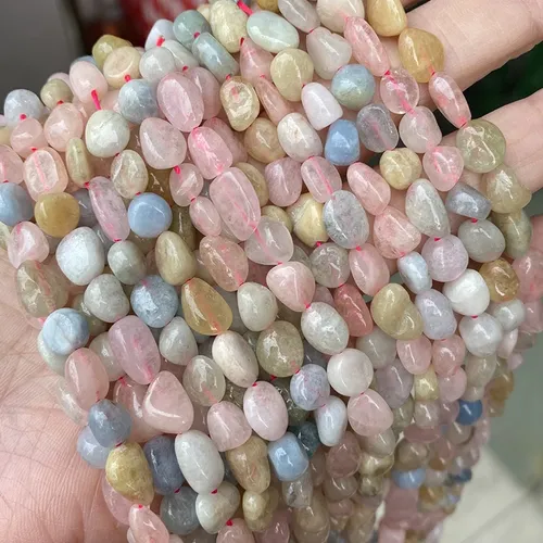 8-10mm Naturstein Perlen Unregelmäßigen Morganite Stein Lose Perlen Für Schmuck Machen Armband