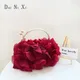 Dai Ni Xi Luxury Silks Flower Clutch Tote Bag Ladies Bridal Handbag Metal Handle Women Wedding Satin