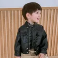 New 2023 Boys' PU Leather Toddler Jacket Baby Boy Spring Autumn Infant Kids Girls Motorcycle Coat