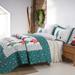 MarCielo Handcrafted Christmas Patchwork Cotton Quilt Bedspread Set 3-Piece Vintage Style Holiday Bedding